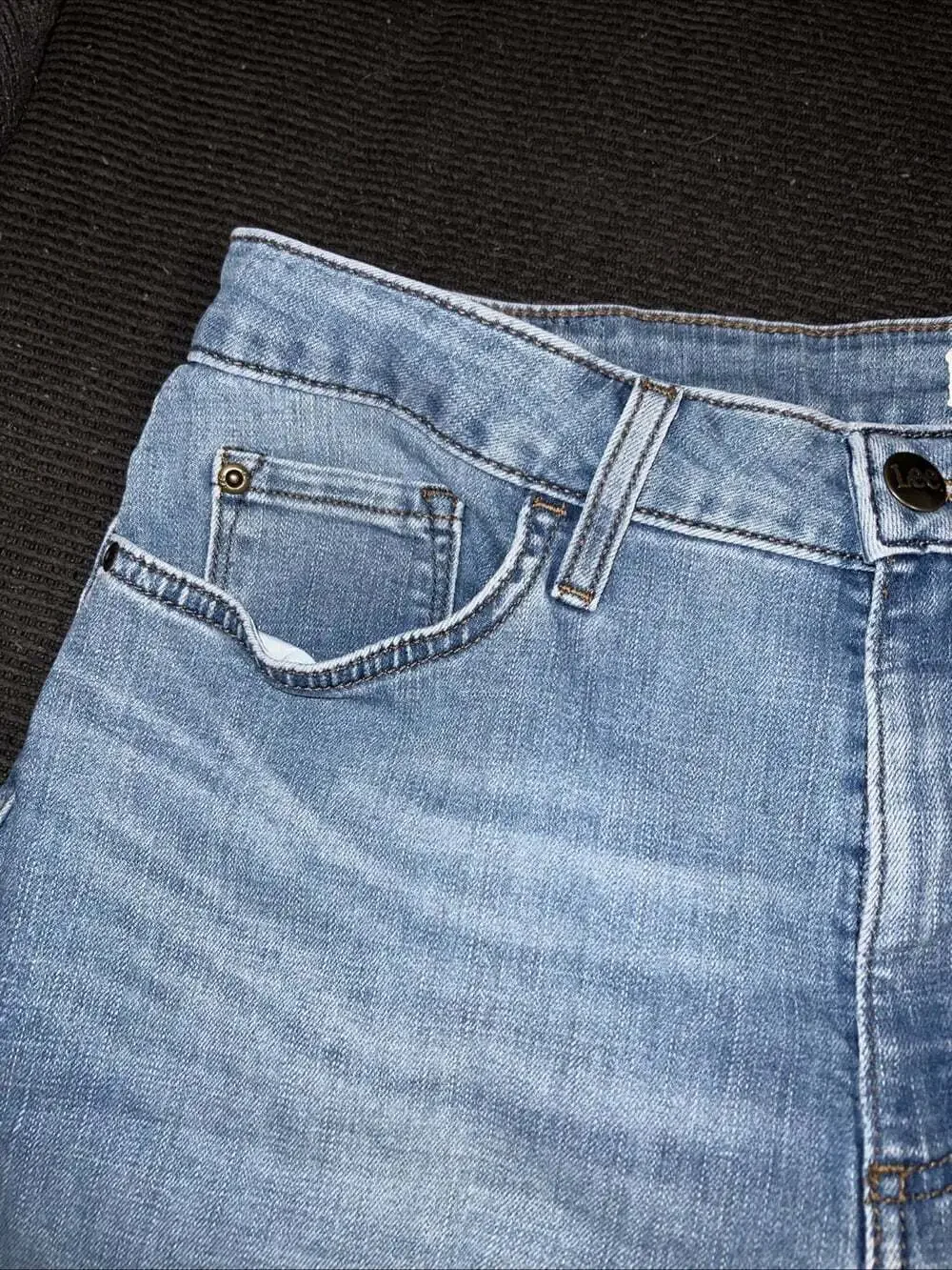 Lee Mid Rise Denim Bermuda Shorts Womens 14 Light Blue
